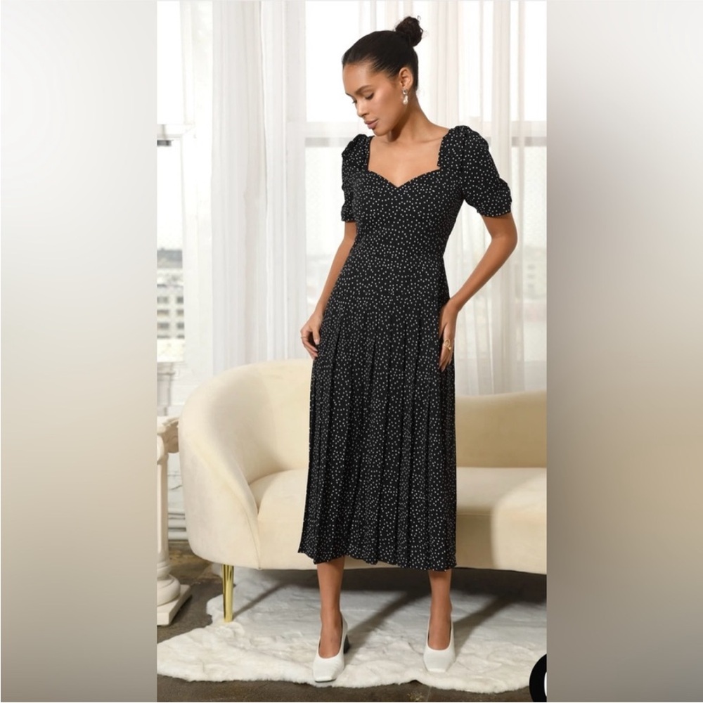 Adelyn Rae Black Polka Dot Dress